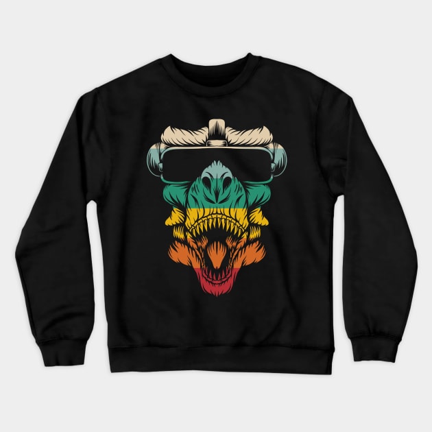 Retro colorful monkey Crewneck Sweatshirt by Maticpl